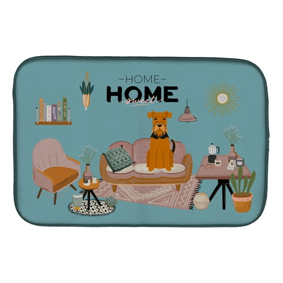 Carolines Treasures CK7886DDM Airedale Sweet Home Dish Drying Mat 14 x 21" multicolor