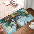 thumbnail image 4 of Pofeuu Whimsical Treehouse Painting Print Flannel Doormats Rug16"x24"Rug Washable Doormats Indoor Outdoor Rugs for Layered Front Door Mats, Porch, Kitchen, Entryway, 4 of 7
