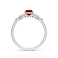 thumbnail image 2 of ANGARA Lab Grown 1 Ct Emerald-Cut Ruby Side Stone Engagement Ring in 14K White Gold for Women (Size-7x5mm) | July Birthstone, Birthday, Anniversary, Jewelry Gift for Women | Lab Grown Ruby Ring, 2 of 8