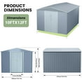thumbnail image 2 of Outdoor Storage Shed 10 X 12 FT, Large Metal Storage Sheds, with Reinforced Sloping Roo, Door Lock, Waterproof, for Backyard, Garden Patio Lawn, 2 of 7