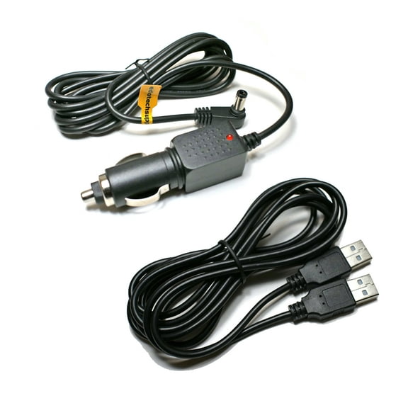 EDO Tech Car Power Cord and USB AV Cable for RCA Portable DVD Player DRC69705e22 DRC79981e DR98101s (10 ft Connection Cable & 6.5 ft Charger)