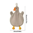 thumbnail image 2 of Hand Towel 1pc Cute Big Goose Hand Towel Coral Velvet Hanging for Kids Bathroom, 2 of 4