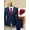 red, variant on Men's 4-Piece Dark Blue Suit Set, Jacket, Vest, Pants, Multiple Ties, for Wedding, Business, Party, Banquet, Interview, Formal Events, Graduatio