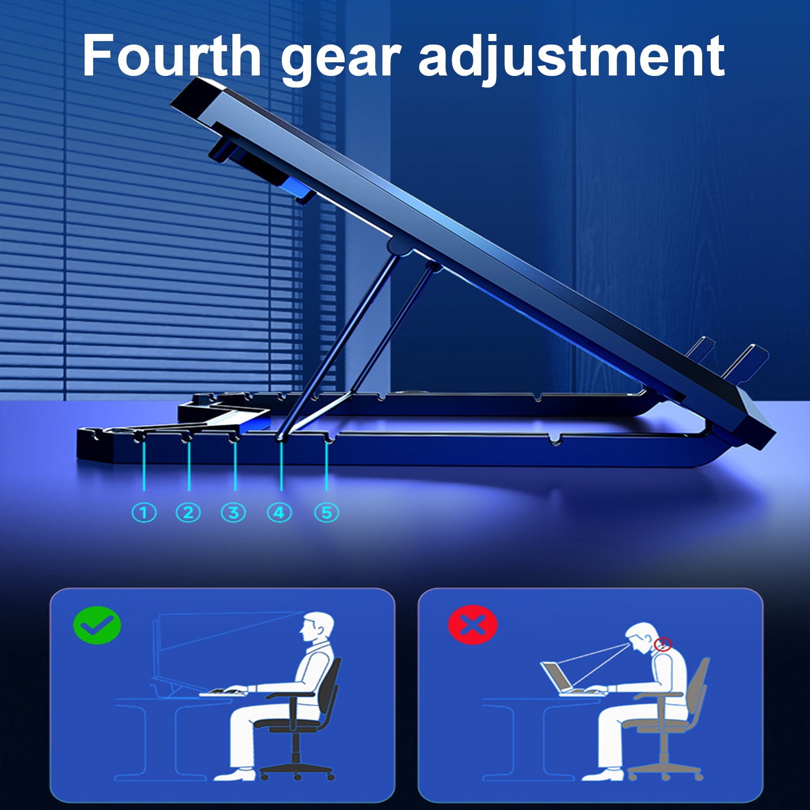 Gaming Laptop Cooling Pad 8 Quiet Radiator Notebook Bracket Adjustable Phone Stand for Laptop 12-18inch
