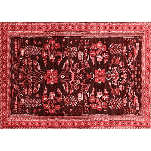 Ahgly Company Indoor Rectangle Oriental Red Industrial Area Rugs, 7' x 10'