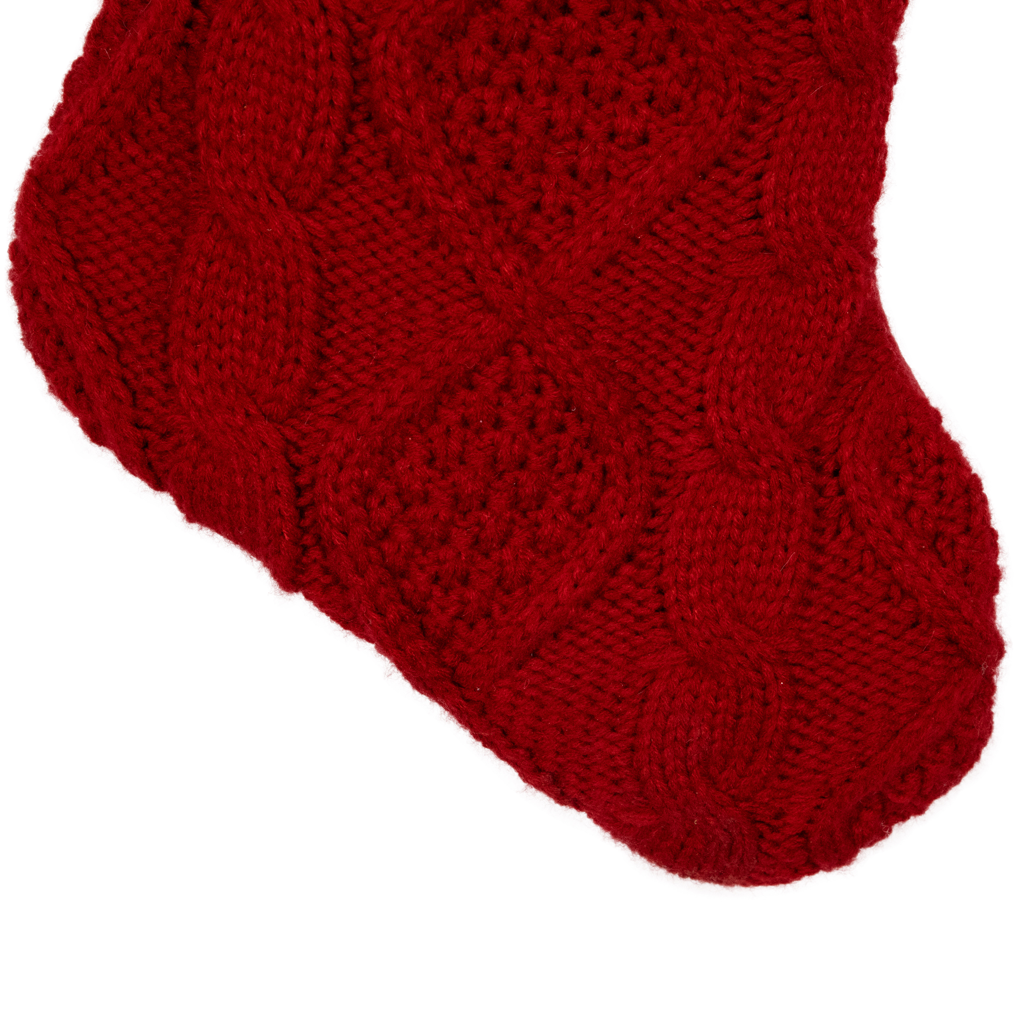 Northlight Cable Knit Christmas Stocking - 20.5" - Red and Beige