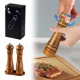 thumbnail image 2 of Home Improvement, Wooden Pepper Grinder Solid Refillable Manual Mill For Kitchen Cooking BBQ Restaurant Seasoning, Seasoning Box, 2 of 5