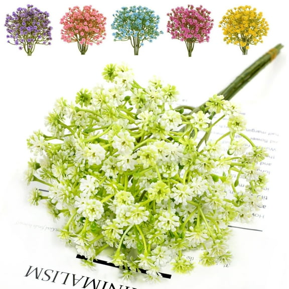 Babys Breath Artificial Flowers Bulk,12 Pcs Gypsophila Faux Flowers Fake Baby Breath Real Touch Flowers Bouquets for Bride Wedding Decorations Party Floral Arrangements DIY