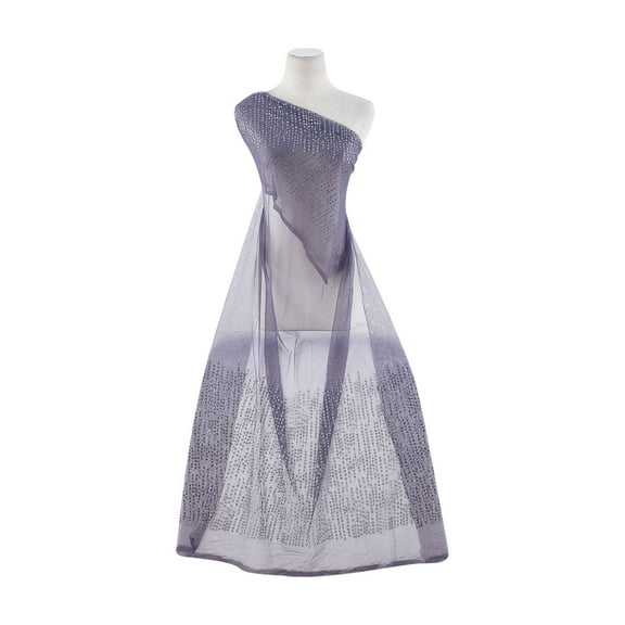 Zelouf Glitter On Tulle , Sewing, DIY, Crafts Fabric by the Yard, Mineral Grey/grey, 3 Yard