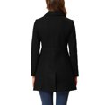thumbnail image 3 of INSPIRE CHIC Women's Peter Pan Collar Single Breasted Mid Length Overcoat, 3 of 6