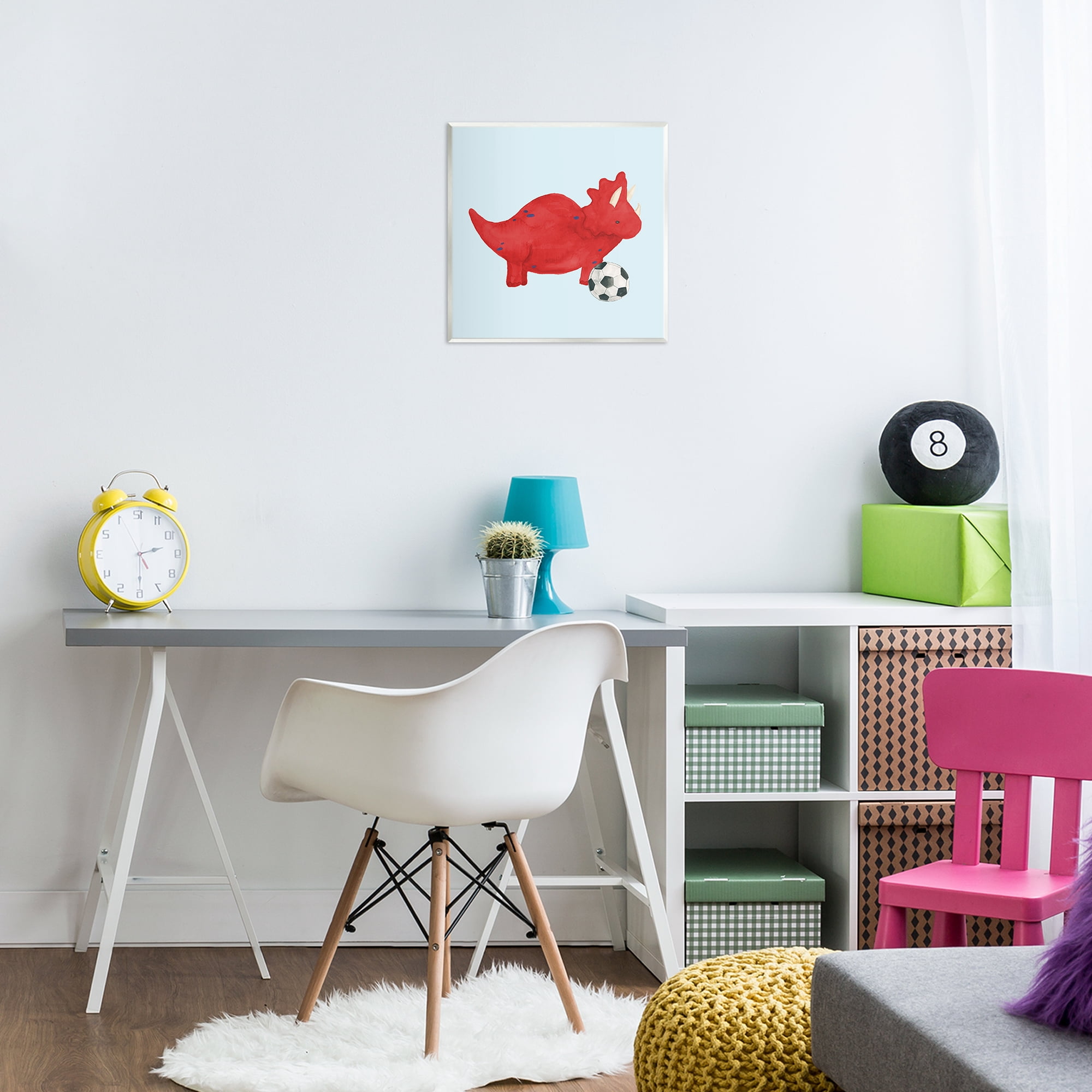 Stupell Industries Baby Dino with Ball Wall Plaque Art, design by Lucille Price