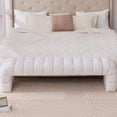 thumbnail image 2 of GZXS 69.7" Channel Tufted Chenille Upholstered Bench with Solid Wood Frame, Modern Padded Bench for Bedroom, Living Room or Entryway, (Ivory), 2 of 7