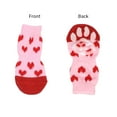 thumbnail image 4 of 4 Pairs Pet Socks Cotton Non-skid Animals Non-Slip Paw Protector Paw Protector Floor Sock for Indoor Traction Control, Light Red, S, 4 of 9