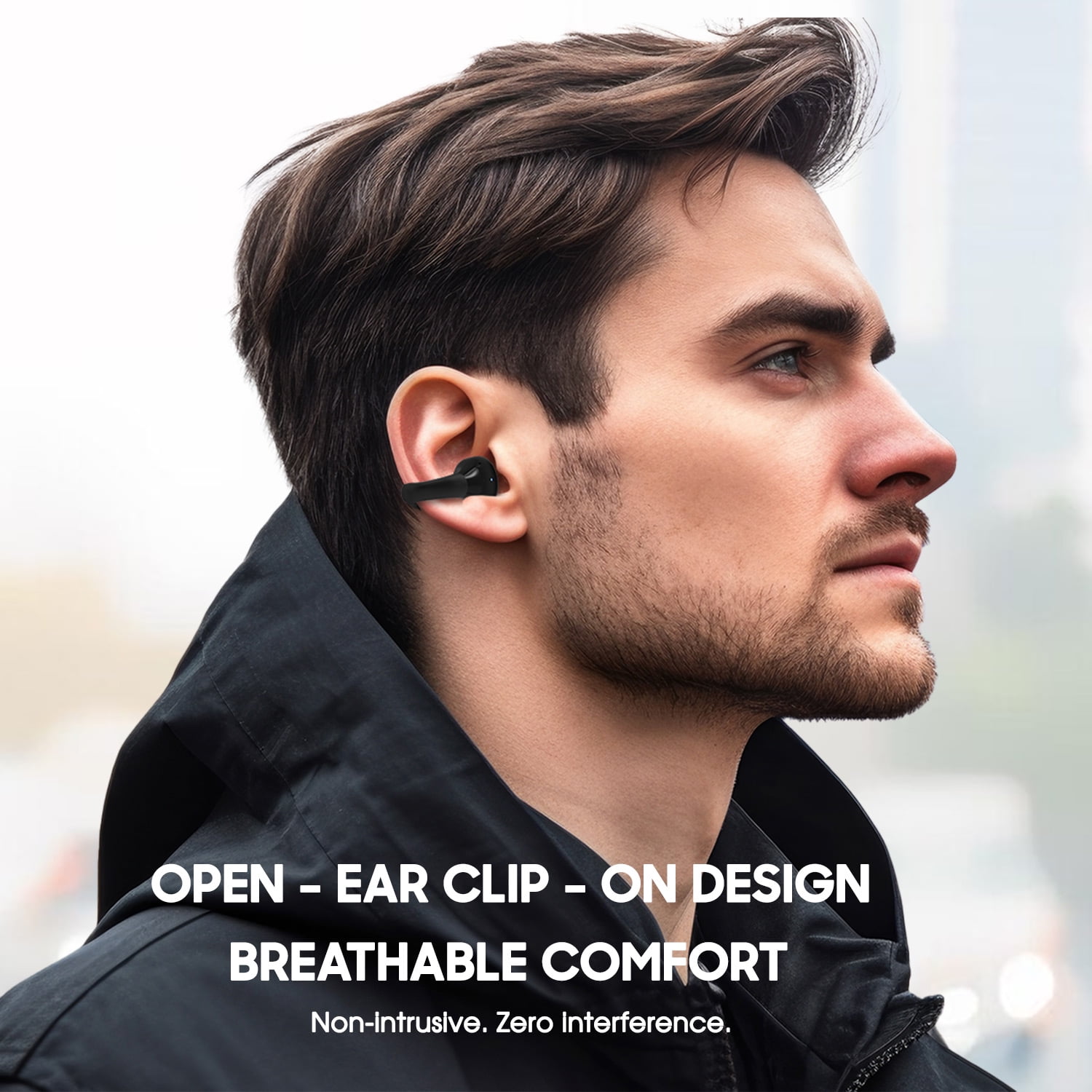 C1Pro Ear Clip Earbuds Clip On Ear Buds Wireless Bluetooth Earbuds Freeclip Bluetooth Headphones Open On Earring Cuff Earbud Earrings Clips Free Bud For Ears Glasses Living Need Open-Ear Comfort