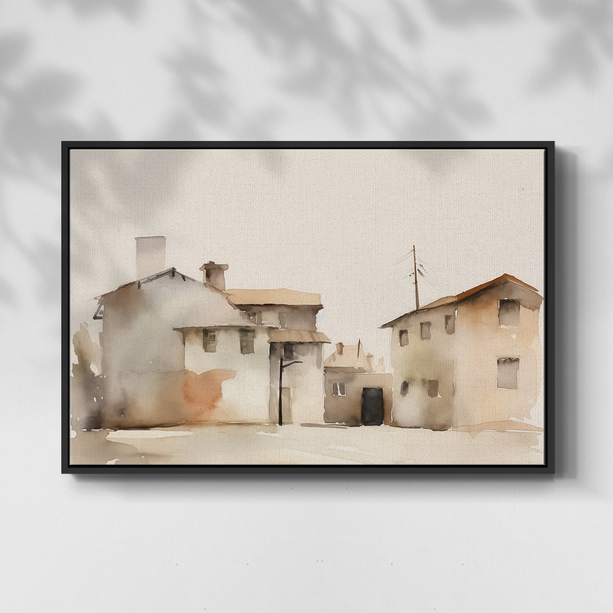 Vintage Landscape-XI By Wexford Home Framed in Black Wood Gallery Wrapped Canvas 17 in. x 25 in.