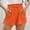 Orange, variant on Hvot&aat Women's Casual Bermuda Shorts Comfort Drawstring Elastic Waist Pants Solid Color Linen Beach Shorts