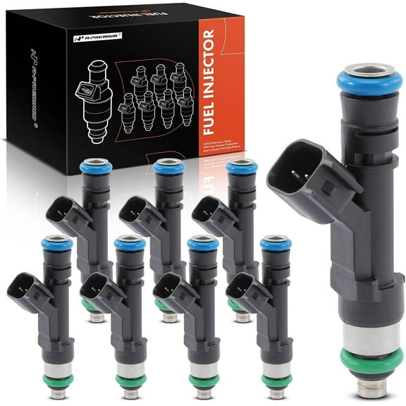 A-Premium Fuel Injectors Compatible with Ford F-150 Mustang, 2011-2015, V8 5.0L, Set of 8, Replace# BR3Z9F593A