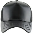 thumbnail image 2 of PU Leather Mesh Back Snapback Adjustable Baseball Cap, 2 of 6
