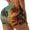 thumbnail image 2 of Kdxio Space Adventurer Cat Print Workout Shorts for Women Seamless Soft Smooth Gym Yoga Scrunch Active Shorts, 2 of 5