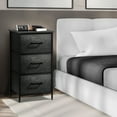 thumbnail image 3 of Sorbus Nightstand Dresser with 3 Faux Wood Drawers – Bedside Table Chest with Storage – Steel Frame, Wood Top & Easy Pull Fabric Bins – Bedroom, Living Room, Dorm Furniture, Gray Wood, 3 of 8