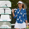 thumbnail image 6 of Uorisanigo Cute Dog Womens 3/4 Sleeve Golf Shirts Size S Soft Breathable Athletic Polo Workout Tops Fashion Zipper Neck Relaxed Tennis Tops Relaxed Casual Stylish Outing Wear, 6 of 7