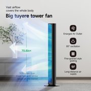 PHILODECO 40 Inch Bladeless 80° oscillation Tower Fan With Remote Portable Control Led,4-Speed Mode,7h Timer,home appliance remote control low noise