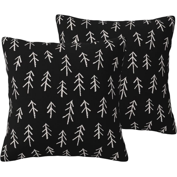 Tribal Pillow Covers 18x18 Set of 2 Decorative Throw Pillow Cover Black and White Square Pillowcases Cushion Covers for Couch Bed Sofa Decor