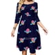 thumbnail image 1 of Vestido acampanado con nudo de corazón y anillos de azúcar de Saturno, diseño de moda, vestido holgado de talla grande, donut dulce de galaxia, planeta donut, 1 of 6