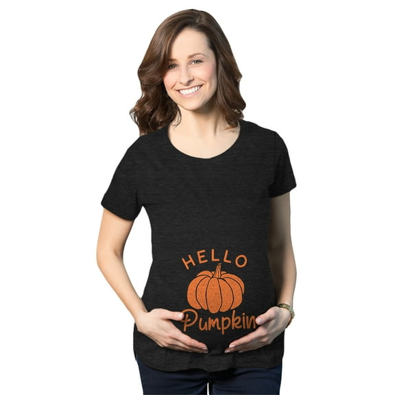 Maternity Hello Pumpkin T Shirt Funny Pregnancy Halloween Fall Autumn Lover Graphic Tee