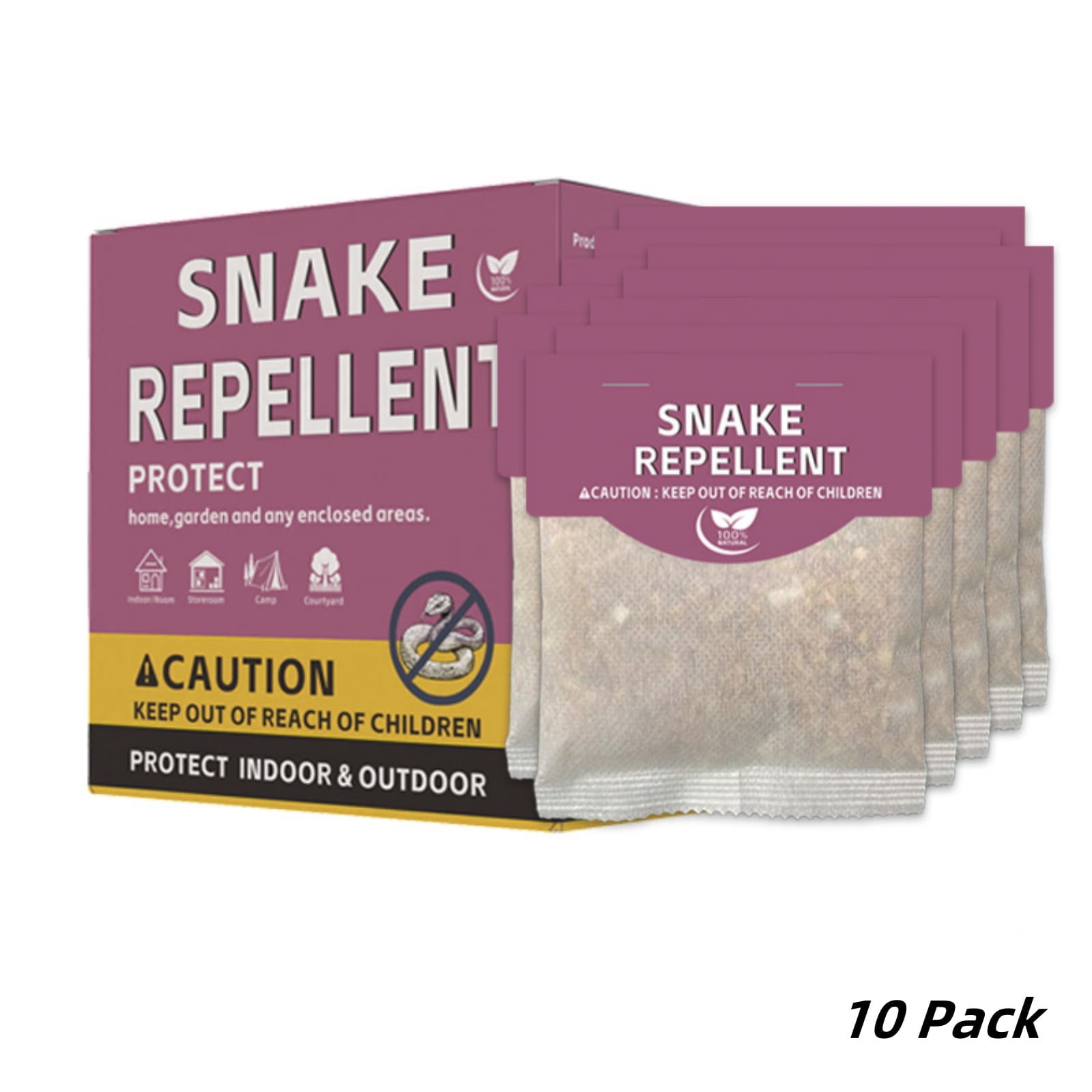Paddsun Snake Repellent for Yard and Home, 10 Pack Natural Deterrent for Indoor Garage Basement & Outdoor Garden, Pet Safe Snake Protection for Camping and Lawn
