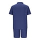 thumbnail image 4 of Trajes para Hombres Traje de Ajuste Clásico, Pantalones Cortos de Manga Corta Casual Solapa Color Sólido para Uso Al Aire Libre Y Diario, 4 of 6