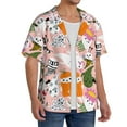 thumbnail image 4 of Honeii 's Cartoon Halloween for men's short-sleeved button-up collared shirt featuring a pocket, perfect for beach vacations, and travel adventures., 4 of 5