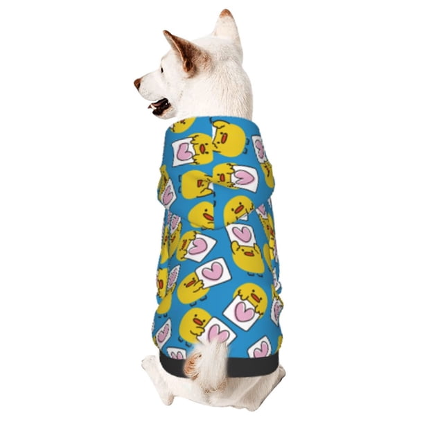 Fotbe Lovely Duck Sudadera con Estampado para Perros Pequeños – Suéter con Capucha para Mascotas, Tela Suave de Forro Polar con Bolsillo-X-Small