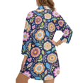 thumbnail image 6 of Renewold Beach Cover Ups for Women Breathable Bikini Coverups with Pockets Casual Button Down Shirts for Women Long Shirt Bathing Suit Cover Up Vacation Resort Wear, Ethnic Floral Print, L, 6 of 7