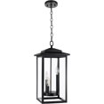 thumbnail image 4 of Farmhouse Porch Pendant Light Outdoor 3-Candle Light Pendant Light Waterproof Exterior Hanging Lanterns with Clear Glass Shade for Front Porch Entryway (Black), 4 of 9