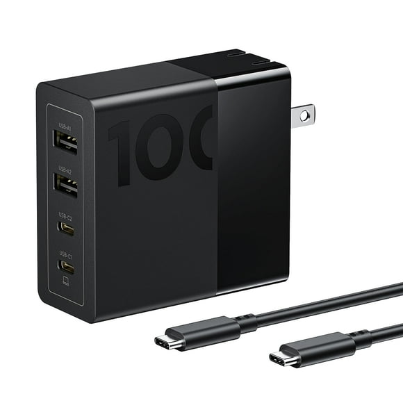 Cargador Lenovo 100W USB C de 4 puertos de carga rápida negro GaN