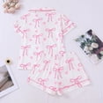 thumbnail image 4 of eczipvz Girls Pajamas Silk PJS Set Bow Satin Sleepwear Short Sleeve Jammies for Kids Button-Down Nightwear White S, 4 of 9