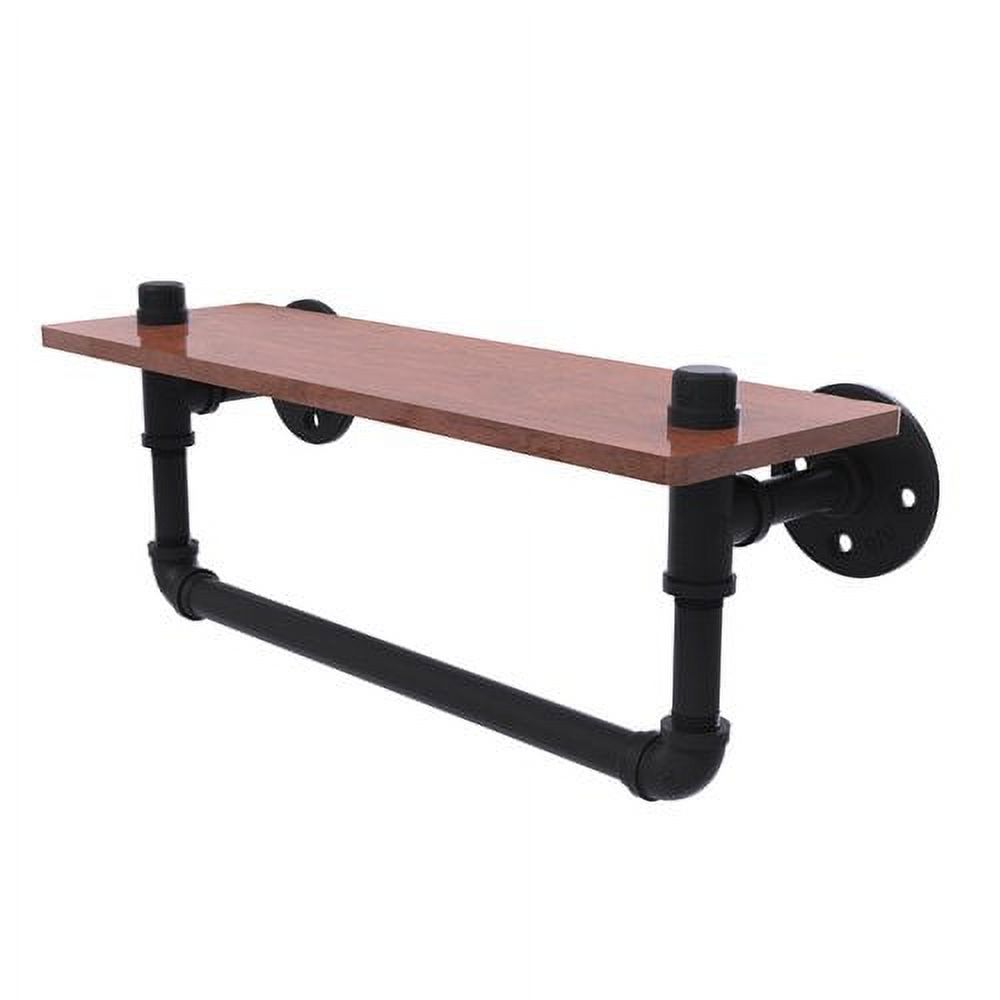 Allied Brass - Pipeline 16'' Ironwood Shelf with Towel Bar in Oil Rubbed Bronze - image 4 of 7