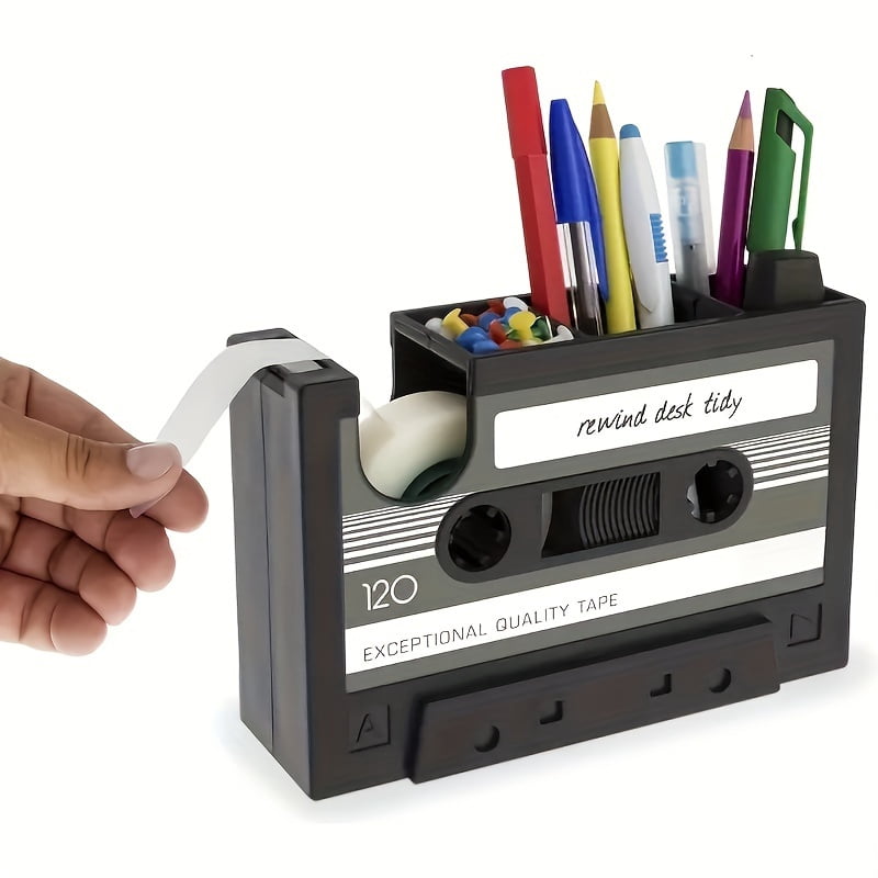 A Tape Dispenser with a Pen Holder, Vintage Cassette Tape Dispenser. Accessories Not Included