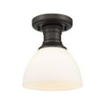 thumbnail image 1 of Golden Lighting 3118-SF RBZ-OP Lampe de Plafond Semi-Roussinée en Verre Opale 7 Po. Hines 1 Lumière, 1 of 1