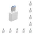 thumbnail image 3 of Sidaley Adaptador tipo c a USB Teléfono móvil Mini convertidor tipo c Transmisión de datos rápida Adaptador OTG 1pc Blanco PC 1 10piezas, 3 of 6