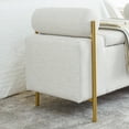thumbnail image 5 of 44" Linen Storage Bench with Cylindrical Arms, Upholstered Entryway Bench with Padded Seat, Luxurious End of Bed Bench, Shoe Changing Stool with Gold Metal Legs, for Hallway Living Room Bedroom, 5 of 9