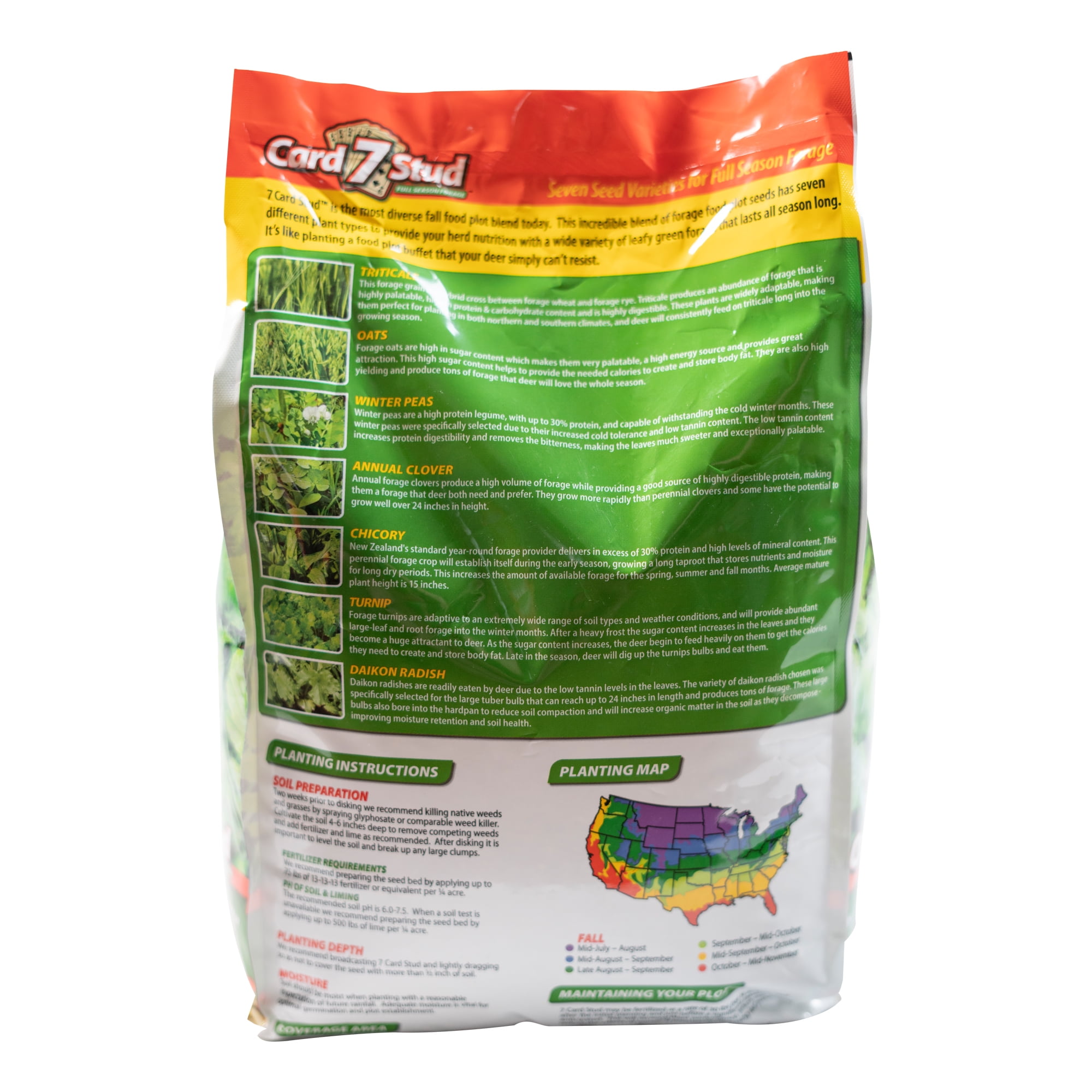 (2 pack) Evolved Harvest Card 7 Stud Full Season Forage Food Plot Seed, 10 lb. Bag