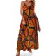thumbnail image 1 of Vestido sin mangas con alas de mariposa monarca naranja y arte moderno marrón, trajes de playa para mujeres, vestidos de verano, 1 of 7