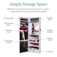 thumbnail image 5 of Best Choice Products Hanging Mirror Jewelry Armoire, Door or Wall Mounted Cabinet w/ LED Lights, Lock - Lavender, 5 of 8
