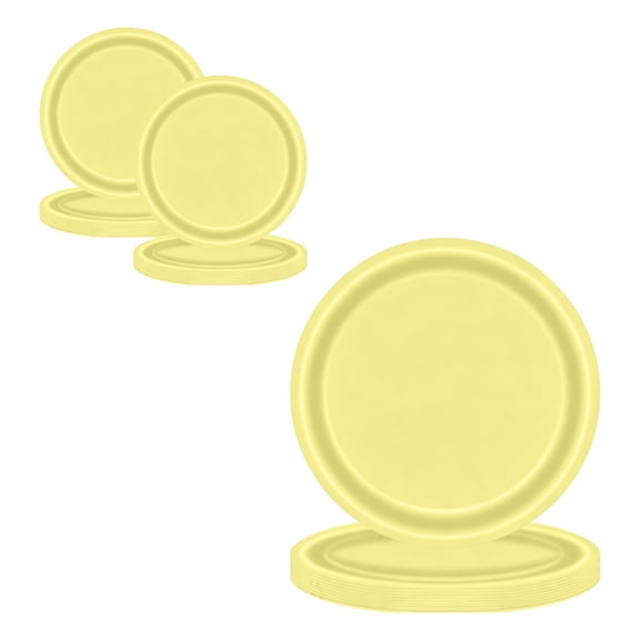 7" Paper Plates, 20 Pack Round Disposable Party Plates, Solid Color Cake Snack Plates for Birthday Wedding Picnic Dinner Table, Yellow