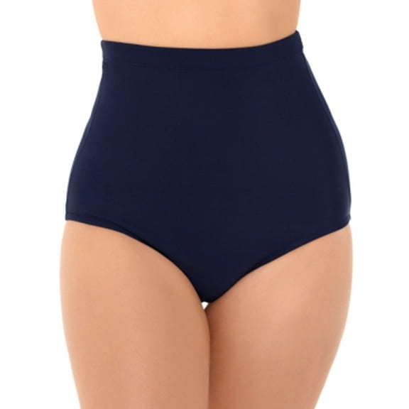 Swim Solutions Women's Ultra High-Waist Swim Bottoms (Navy, 14)