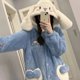 thumbnail image 3 of Sanrio Kuromi-Pijama de algodón grueso para mujer, ropa de dormir de gran tamaño con dibujos animados de Cinnamoroll Melody Kawaii para otoño e invierno, Y2k, 3 of 4