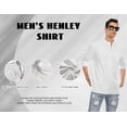 thumbnail image 5 of LVCBL Men's Henley Shirt Cotton Blend Love Sleeve Summer Grandad Collars Casual Beach White 2XL, 5 of 6