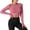 Pink, variant on SBYOJLPB Long Sleeve Tops for Women Round-Neck Solid Color Sports Top